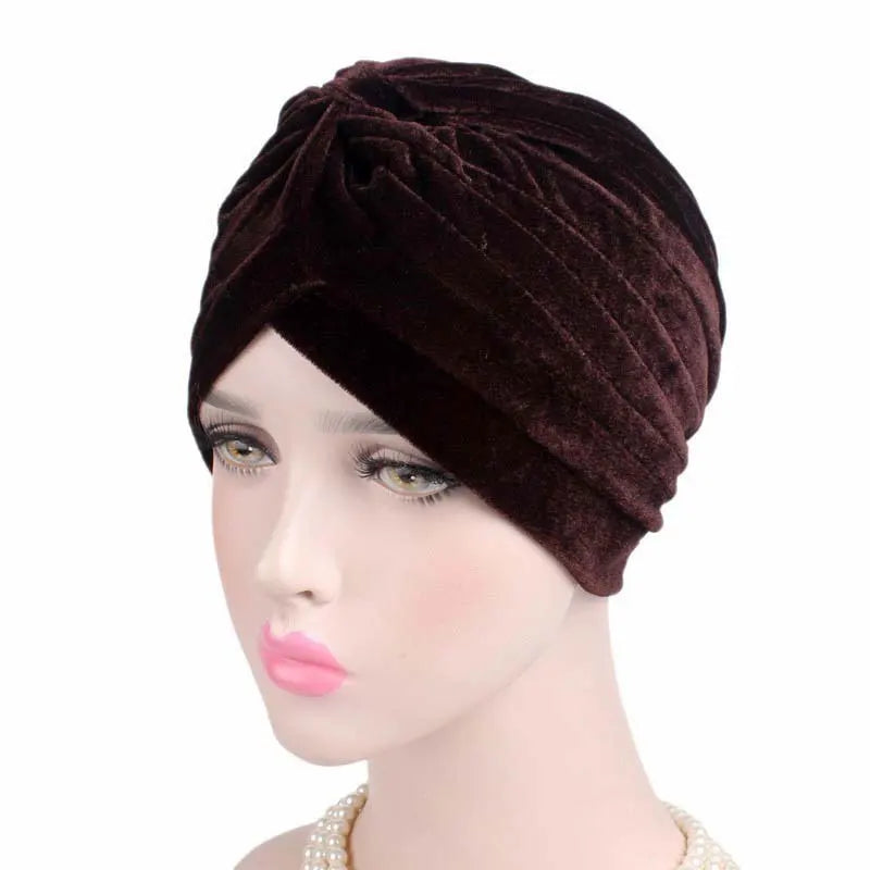 2021 Muslim Cotton Turban Hat With Button Hijab Bonner Head Wrap For Women Indian African Twist Hijab Caps Turbante Mujer