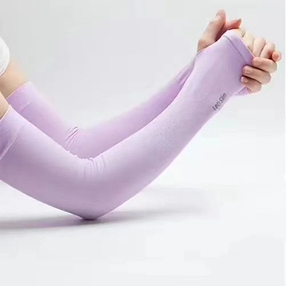 1 Pair Unisex Summer Finger Sleeve Ice Cool Wearing  Summer Outdoor Sunscreen Sleeve Sun Protection Driving Sports Hand Sleeves