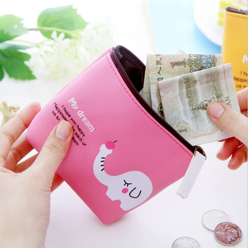 Cartoon Print Mini Portable Bags Fashion Coin Purse Card Holder Wallet Key Pouch Make up Cartoon Bag Kawaii Girls Cute Wallet