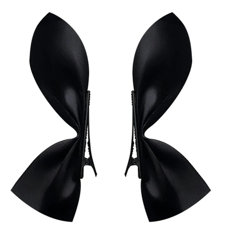 652F Girls Hair Clip Lovely Barrettes Duckbill Bowknot Shape Hairpin Satin/ Velvet Hair Clip for Teenagers Toddler Wear