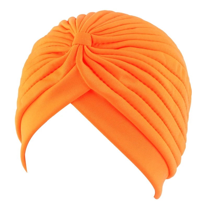 New Knotted Ruffle Turban Ladies Soft Headscarf Casual Streetwear Female Muslim Hijab Indian Hats Cancer Chemo Cap Turbante