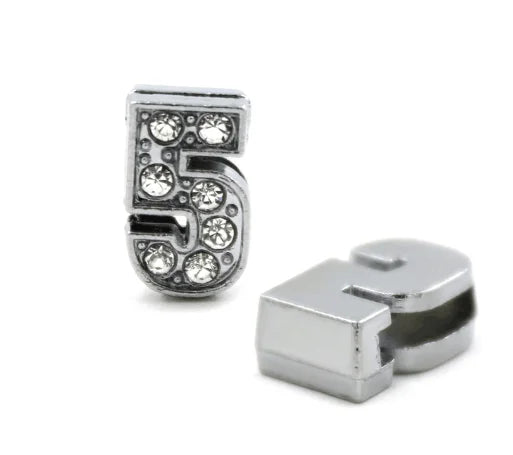 1pcs 8mm Slide Letters Charms Alphabet A-Z Alloy Rhinestone Fit DIY Wristband Bracelet Pet Collar Jewelry Making Women Kids Gift