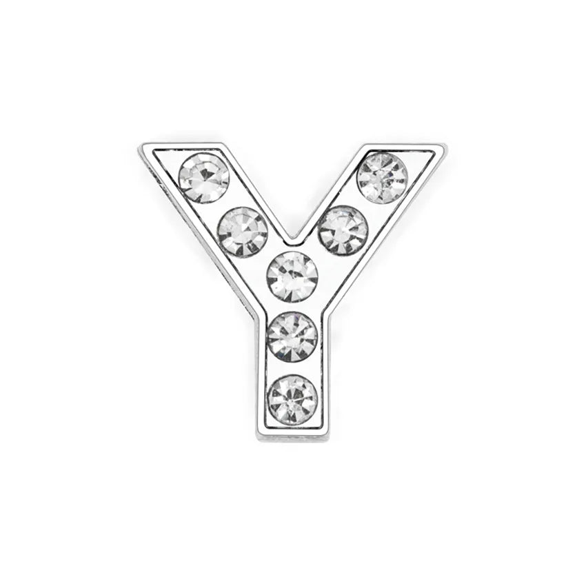 1pcs 8mm Slide Letters Charms Alphabet A-Z Alloy Rhinestone Fit DIY Wristband Bracelet Pet Collar Jewelry Making Women Kids Gift
