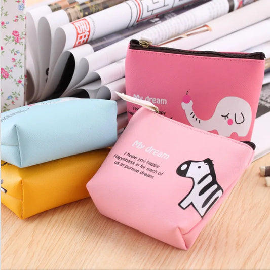 Cartoon Print Mini Portable Bags Fashion Coin Purse Card Holder Wallet Key Pouch Make up Cartoon Bag Kawaii Girls Cute Wallet