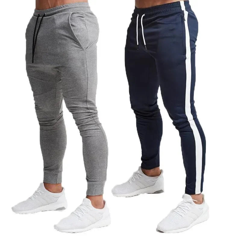 Men Long Pants Pencil Pant Casual Elastic Waist Lace Up Simple Slim Fit Splice Regular Autumn Winter 2024 Straight Trousers