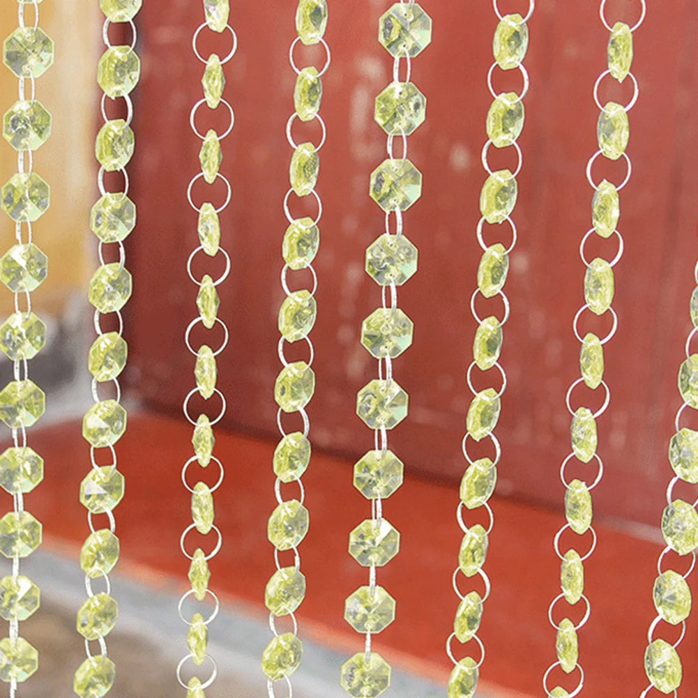1m Home Crystal Clear Acrylic Bead Garland Chandelier Curtain Pendant Hanging Wedding Decoration Party Festive Supplies Decor