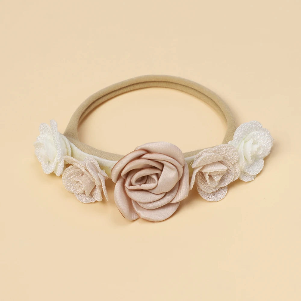Cute Flower Baby Girl Headband Elastic Nylon Hair Band for Newborn Toddler Headwear Soft Kids Turban Baby Hair Accessories Girls