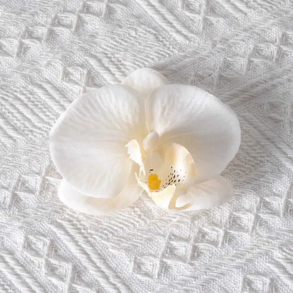 Cute Cloth Flower Hair Clip Pearl Korean Style Orchid Flower Hairpin Female Hair Accessories Duckbill Clip Girl Hair Clip Summer