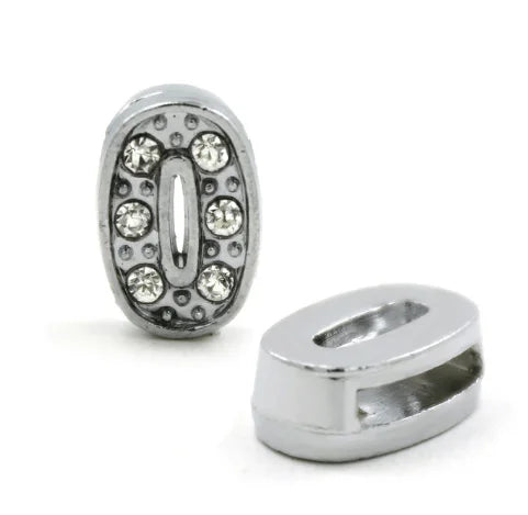 1pcs 8mm Slide Letters Charms Alphabet A-Z Alloy Rhinestone Fit DIY Wristband Bracelet Pet Collar Jewelry Making Women Kids Gift