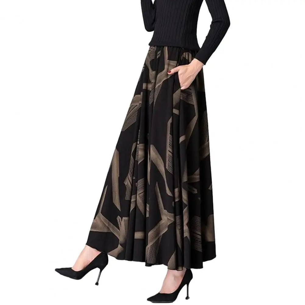 Autumn New Plaid Women Umbrella Skirt Winter Women A Line  High Waist Big Hem Maxi Skirt Elegant Retro Ruffle Long Lady Skirt