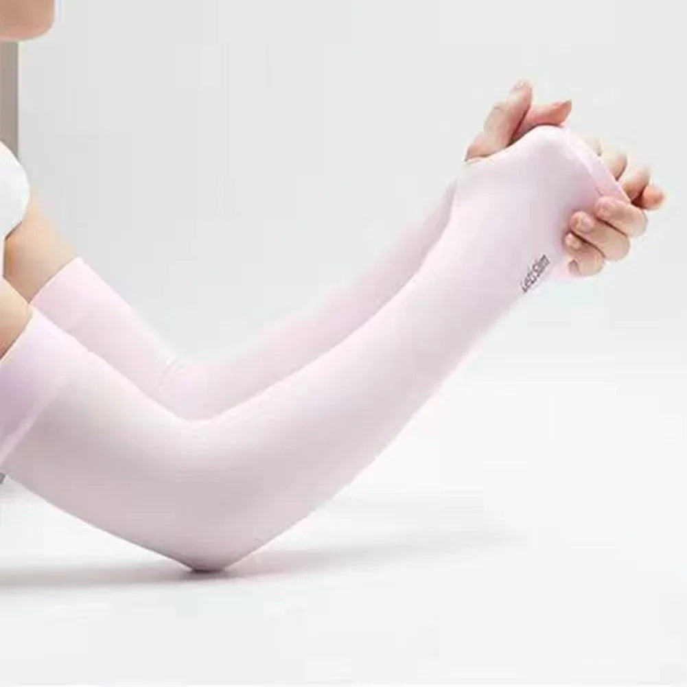 1 Pair Unisex Summer Finger Sleeve Ice Cool Wearing  Summer Outdoor Sunscreen Sleeve Sun Protection Driving Sports Hand Sleeves