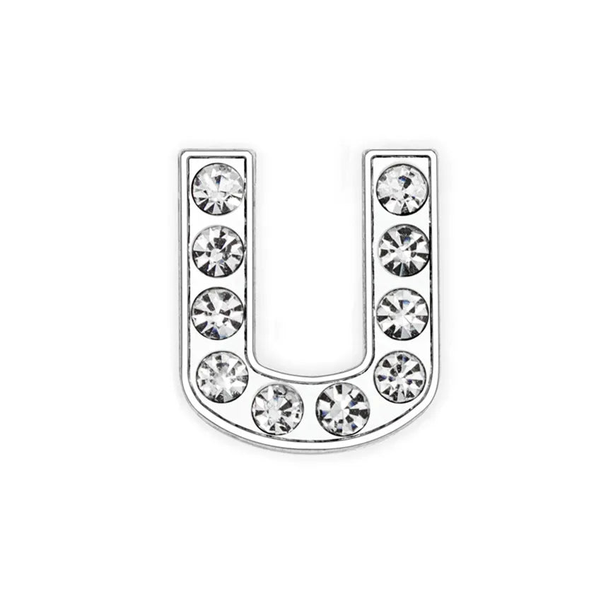 1pcs 8mm Slide Letters Charms Alphabet A-Z Alloy Rhinestone Fit DIY Wristband Bracelet Pet Collar Jewelry Making Women Kids Gift