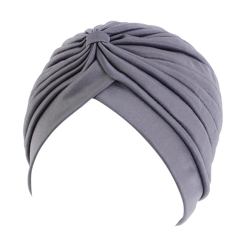 New Knotted Ruffle Turban Ladies Soft Headscarf Casual Streetwear Female Muslim Hijab Indian Hats Cancer Chemo Cap Turbante