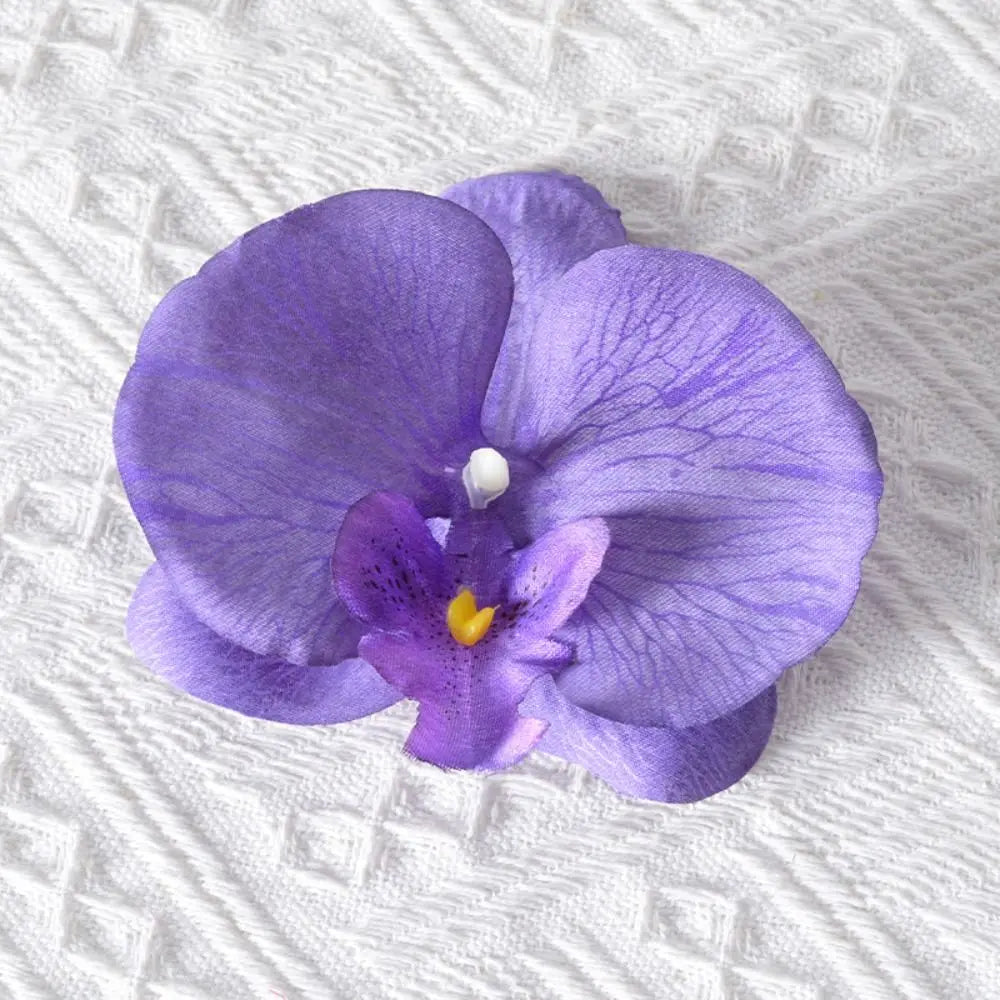 Cute Cloth Flower Hair Clip Pearl Korean Style Orchid Flower Hairpin Female Hair Accessories Duckbill Clip Girl Hair Clip Summer