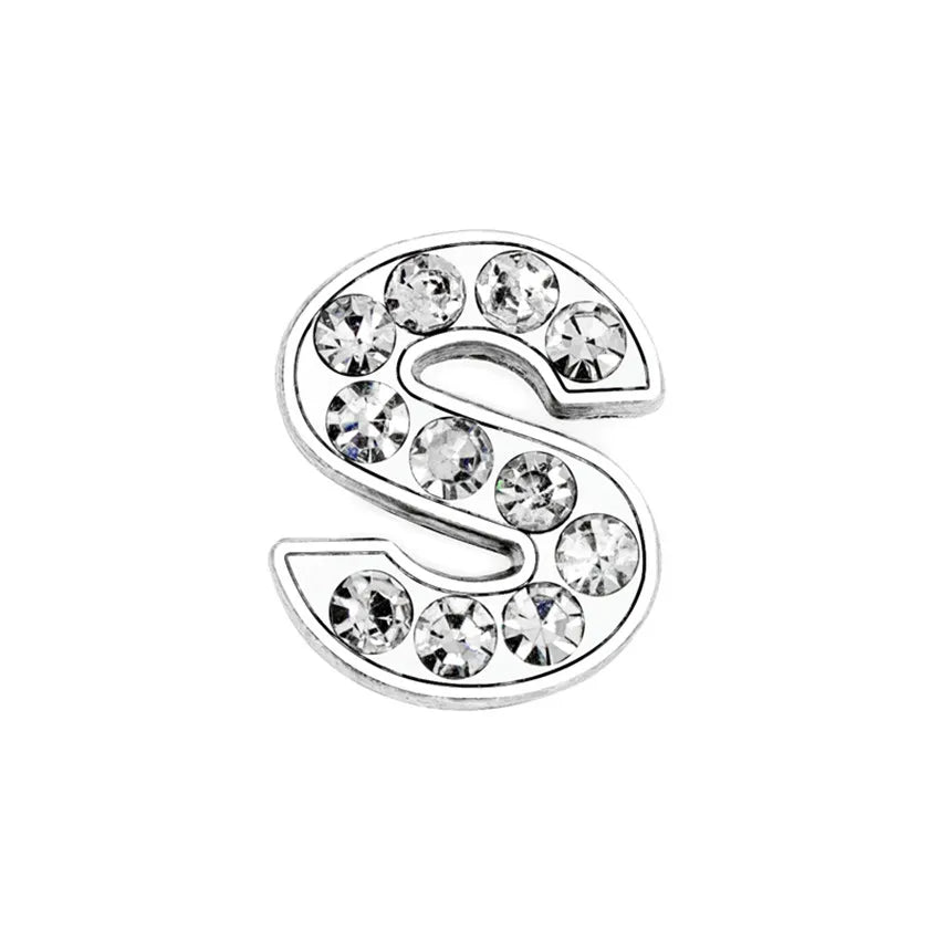 1pcs 8mm Slide Letters Charms Alphabet A-Z Alloy Rhinestone Fit DIY Wristband Bracelet Pet Collar Jewelry Making Women Kids Gift