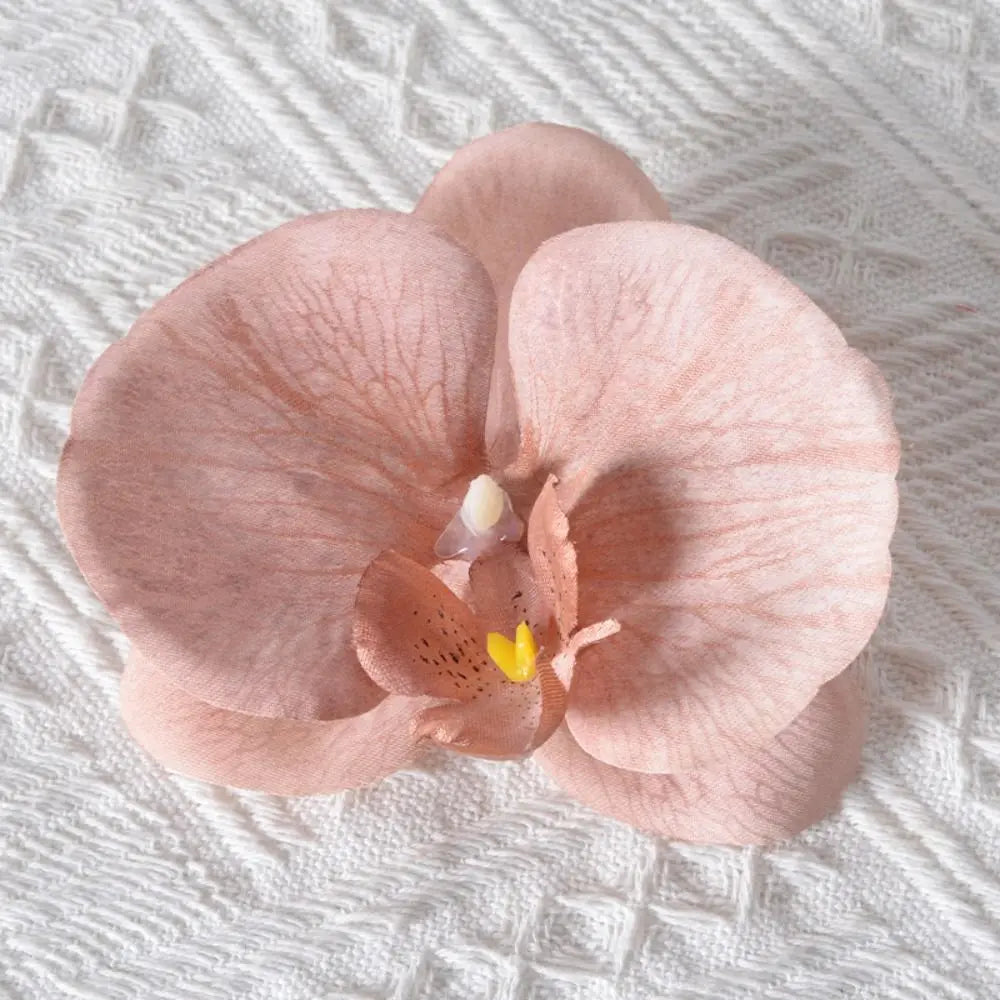 Cute Cloth Flower Hair Clip Pearl Korean Style Orchid Flower Hairpin Female Hair Accessories Duckbill Clip Girl Hair Clip Summer