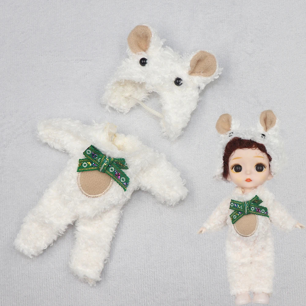 New Clothes For dolls 16 cm 15cm Bjd Clothes Hat Short Sweater Skirt For Mini Doll 1/8 1/12 6inch Hoodie Dress Up Boys and Girls