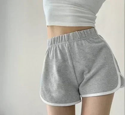 Summer New Shorts for Women's Casual Students Korean Edition Underlay Yoga Wide Leg Home Sleeping Pants with Edge Contrast Color