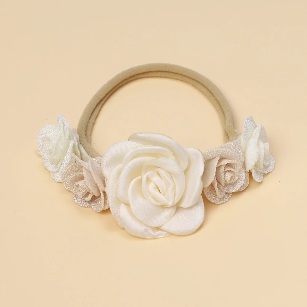 Cute Flower Baby Girl Headband Elastic Nylon Hair Band for Newborn Toddler Headwear Soft Kids Turban Baby Hair Accessories Girls