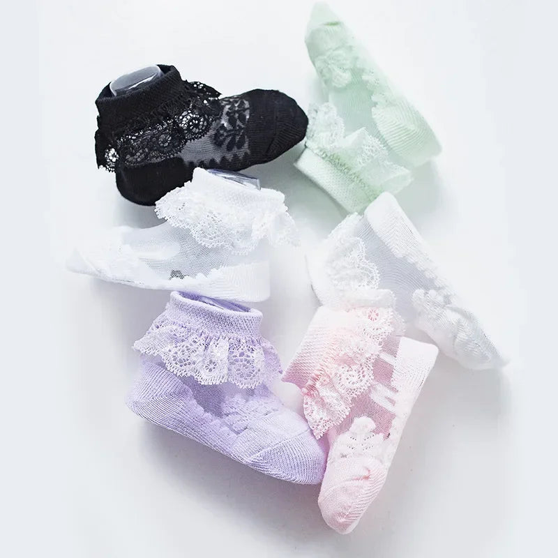 Summer Baby Girl Socks Ruffle Sock for Little Girl Kids Lace Flower Princess Mesh Socks Toddler Socks