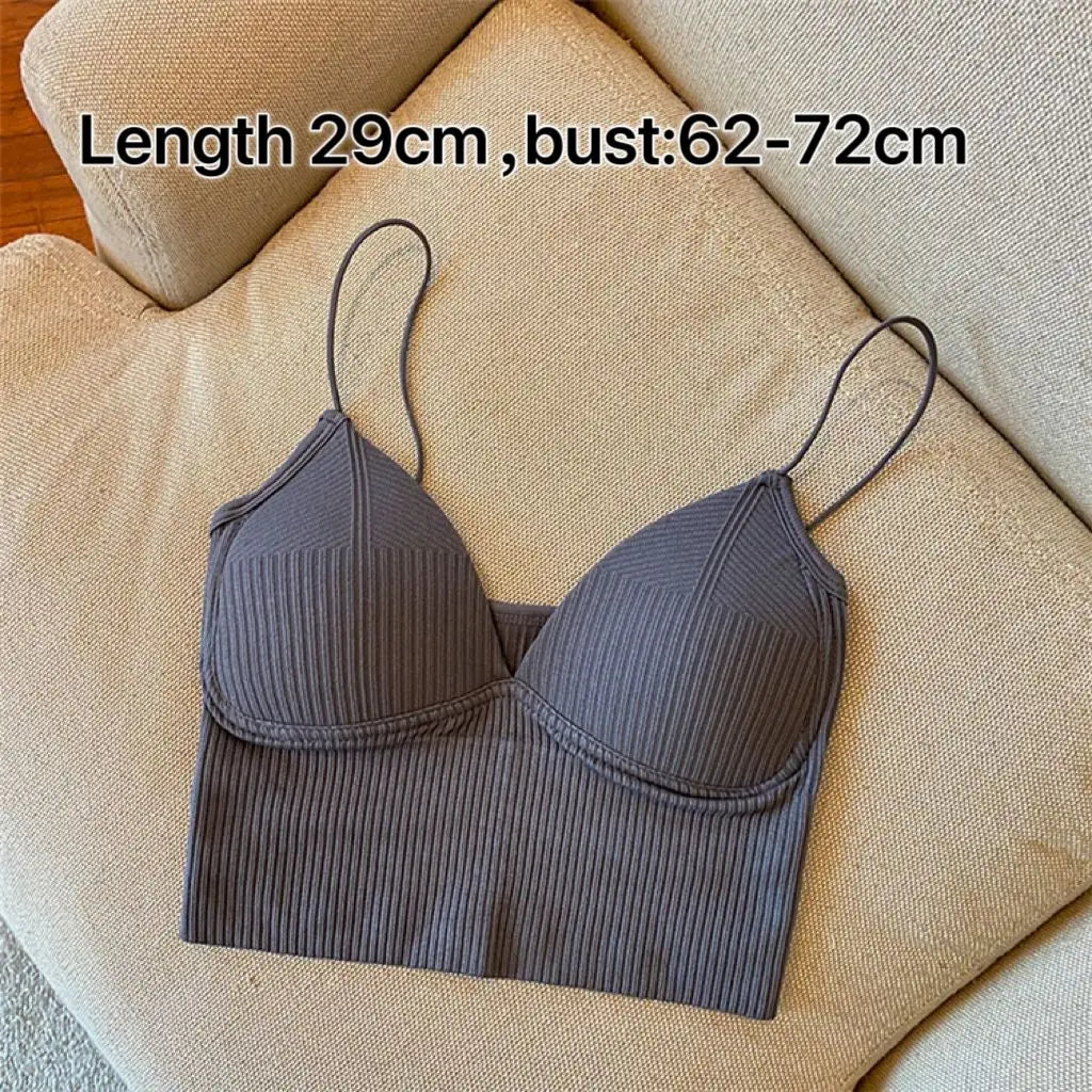 Crop Top Women Sexy Sleeveless Tops Fashion Female Underwear Lady's Camisole Girl Basic T-shirt Vest Lingerie Bras Tube Tops Hot