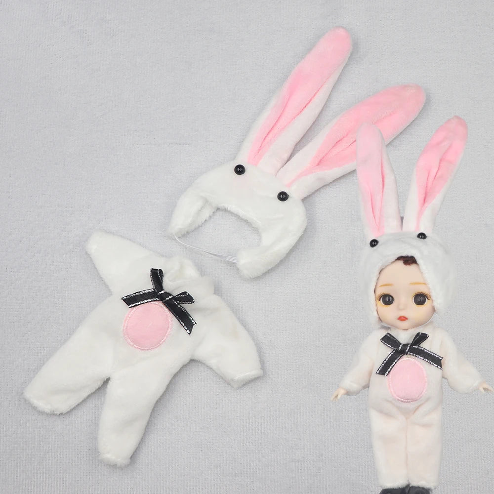 New Clothes For dolls 16 cm 15cm Bjd Clothes Hat Short Sweater Skirt For Mini Doll 1/8 1/12 6inch Hoodie Dress Up Boys and Girls