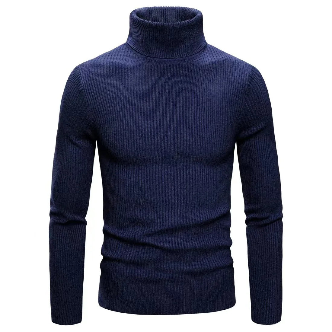 Men Pullovers Tops Turtleneck Sweaters Solid Knitted Full Sleeve Casual Regular Top Knit Thick Splice Slim Fit Autumn Winter