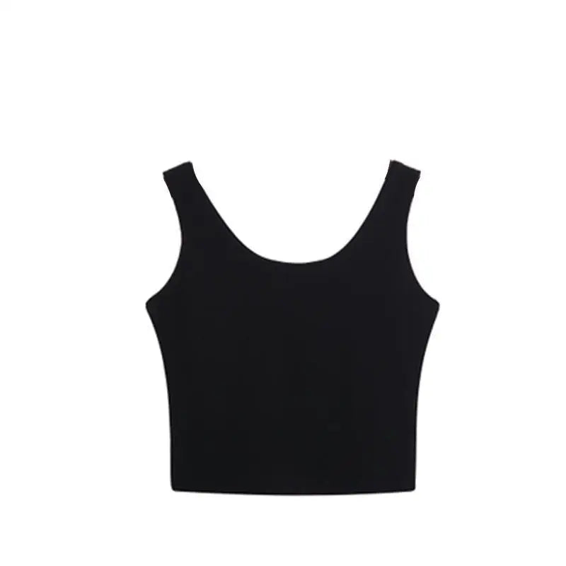Women's New White Camisole Vest, Fashionable Suit, Inner Layer, Bottom Layer, Outer Layer, H-shaped Broadband Casual Black Top