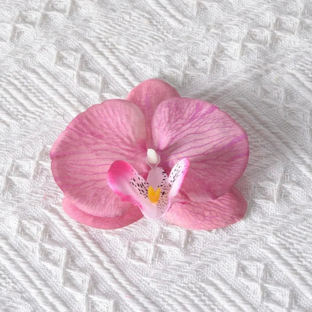 Cute Cloth Flower Hair Clip Pearl Korean Style Orchid Flower Hairpin Female Hair Accessories Duckbill Clip Girl Hair Clip Summer