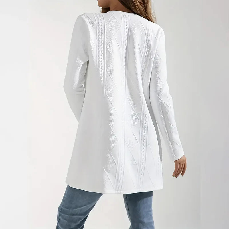 Women Long Sleeve Coats Slim Fit Solid Round Neck Cardigan Spliced Jackets Casual Skinny Coat Top Lady Sporty Sutumn 2025