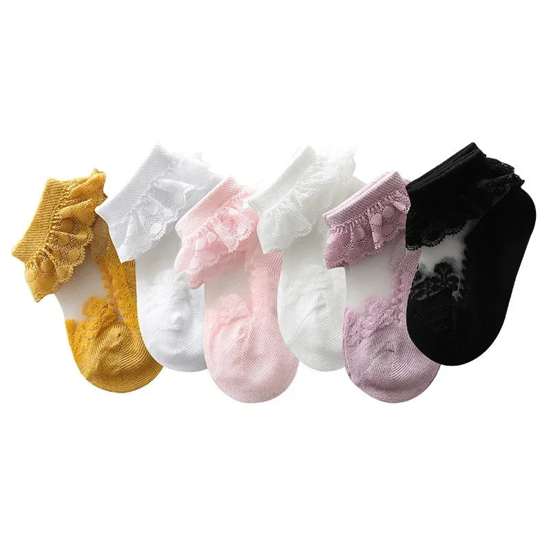 Summer Baby Girl Socks Ruffle Sock for Little Girl Kids Lace Flower Princess Mesh Socks Toddler Socks