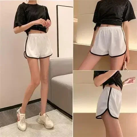 Summer New Shorts for Women's Casual Students Korean Edition Underlay Yoga Wide Leg Home Sleeping Pants with Edge Contrast Color