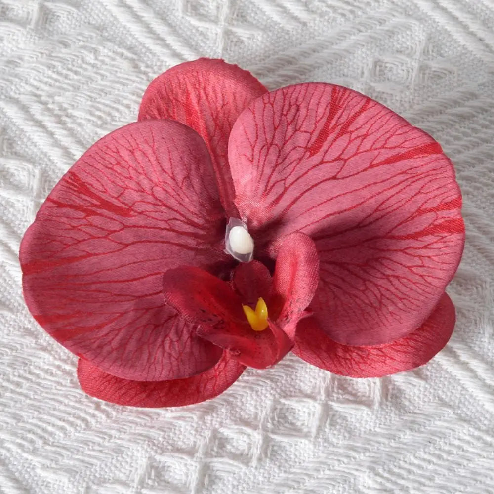 Cute Cloth Flower Hair Clip Pearl Korean Style Orchid Flower Hairpin Female Hair Accessories Duckbill Clip Girl Hair Clip Summer