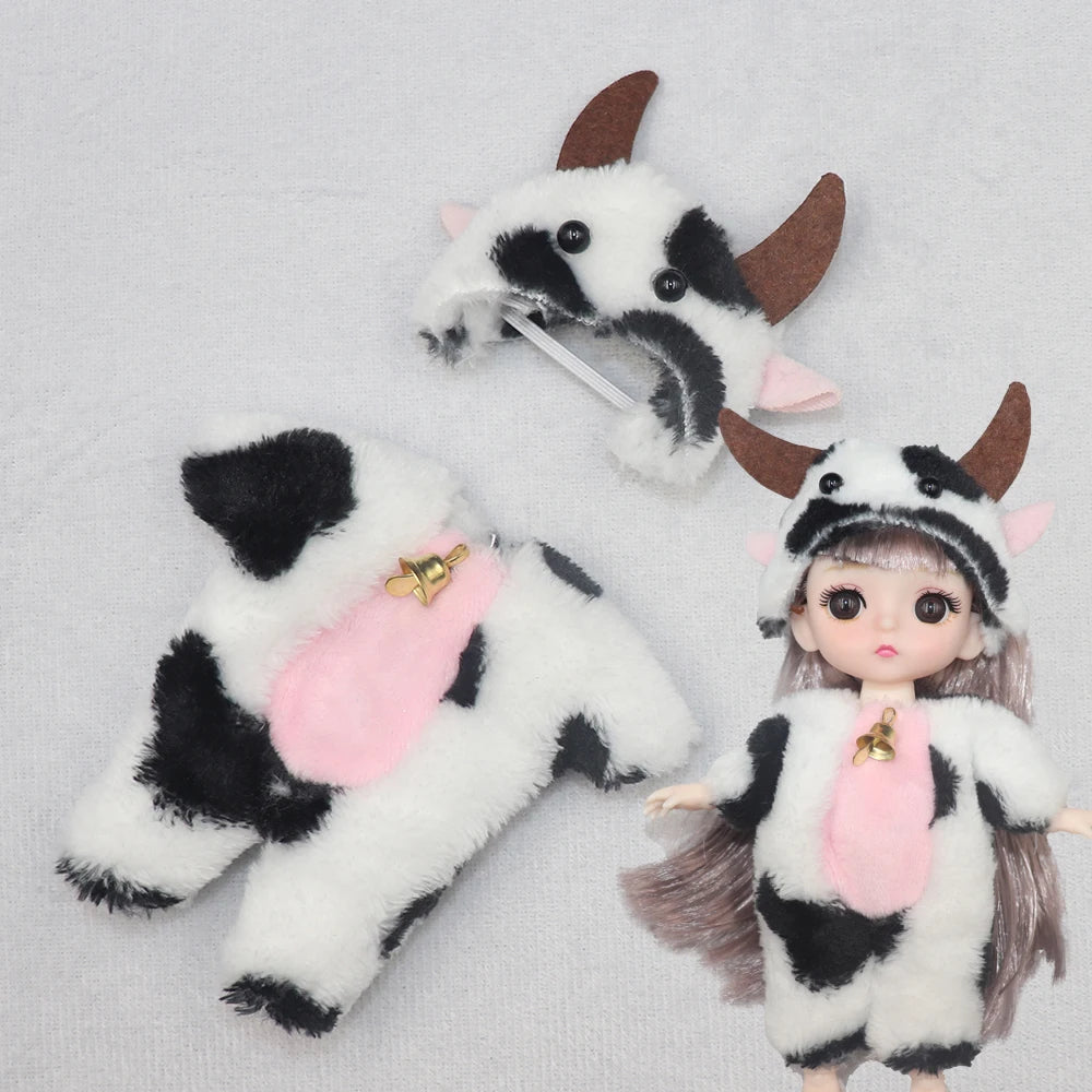 New Clothes For dolls 16 cm 15cm Bjd Clothes Hat Short Sweater Skirt For Mini Doll 1/8 1/12 6inch Hoodie Dress Up Boys and Girls