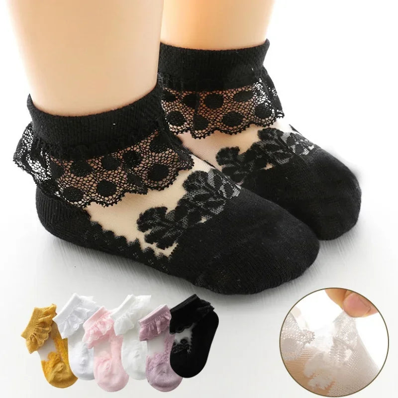 Summer Baby Girl Socks Ruffle Sock for Little Girl Kids Lace Flower Princess Mesh Socks Toddler Socks