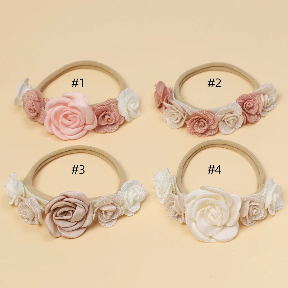 Cute Flower Baby Girl Headband Elastic Nylon Hair Band for Newborn Toddler Headwear Soft Kids Turban Baby Hair Accessories Girls