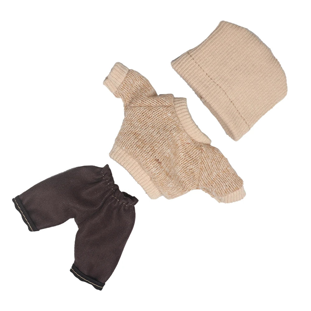 New Clothes For dolls 16 cm 15cm Bjd Clothes Hat Short Sweater Skirt For Mini Doll 1/8 1/12 6inch Hoodie Dress Up Boys and Girls