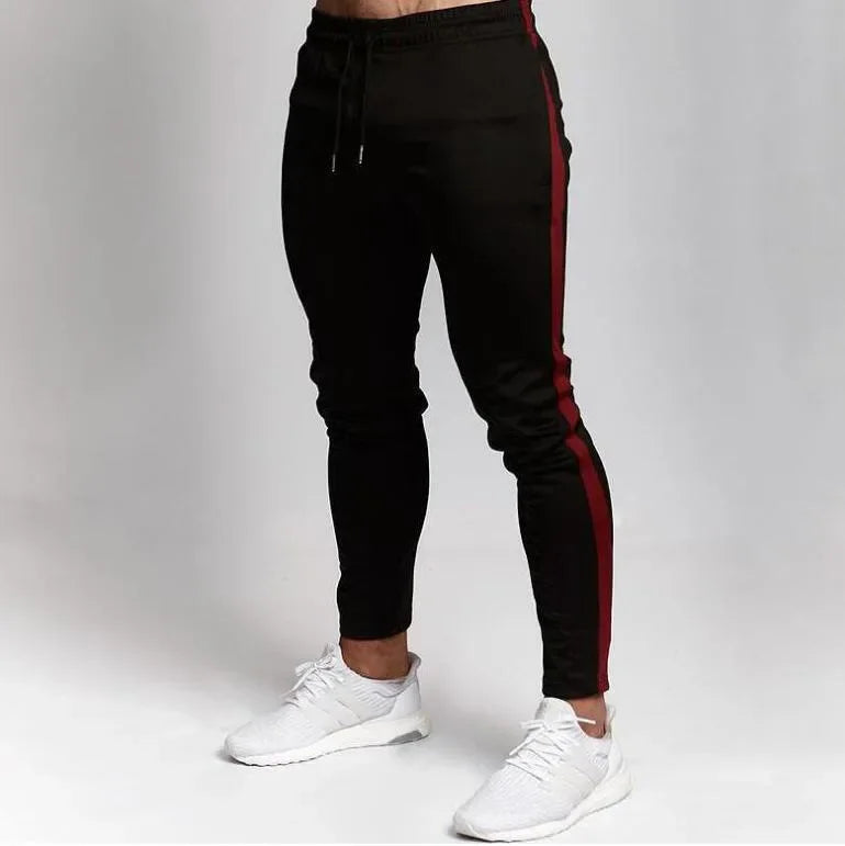 Men Long Pants Pencil Pant Casual Elastic Waist Lace Up Simple Slim Fit Splice Regular Autumn Winter 2024 Straight Trousers