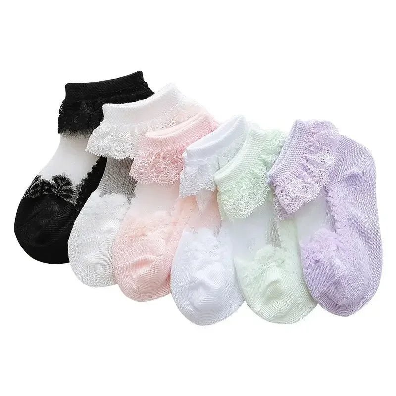 Summer Baby Girl Socks Ruffle Sock for Little Girl Kids Lace Flower Princess Mesh Socks Toddler Socks