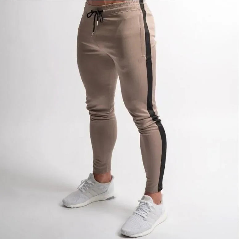 Men Long Pants Pencil Pant Casual Elastic Waist Lace Up Simple Slim Fit Splice Regular Autumn Winter 2024 Straight Trousers