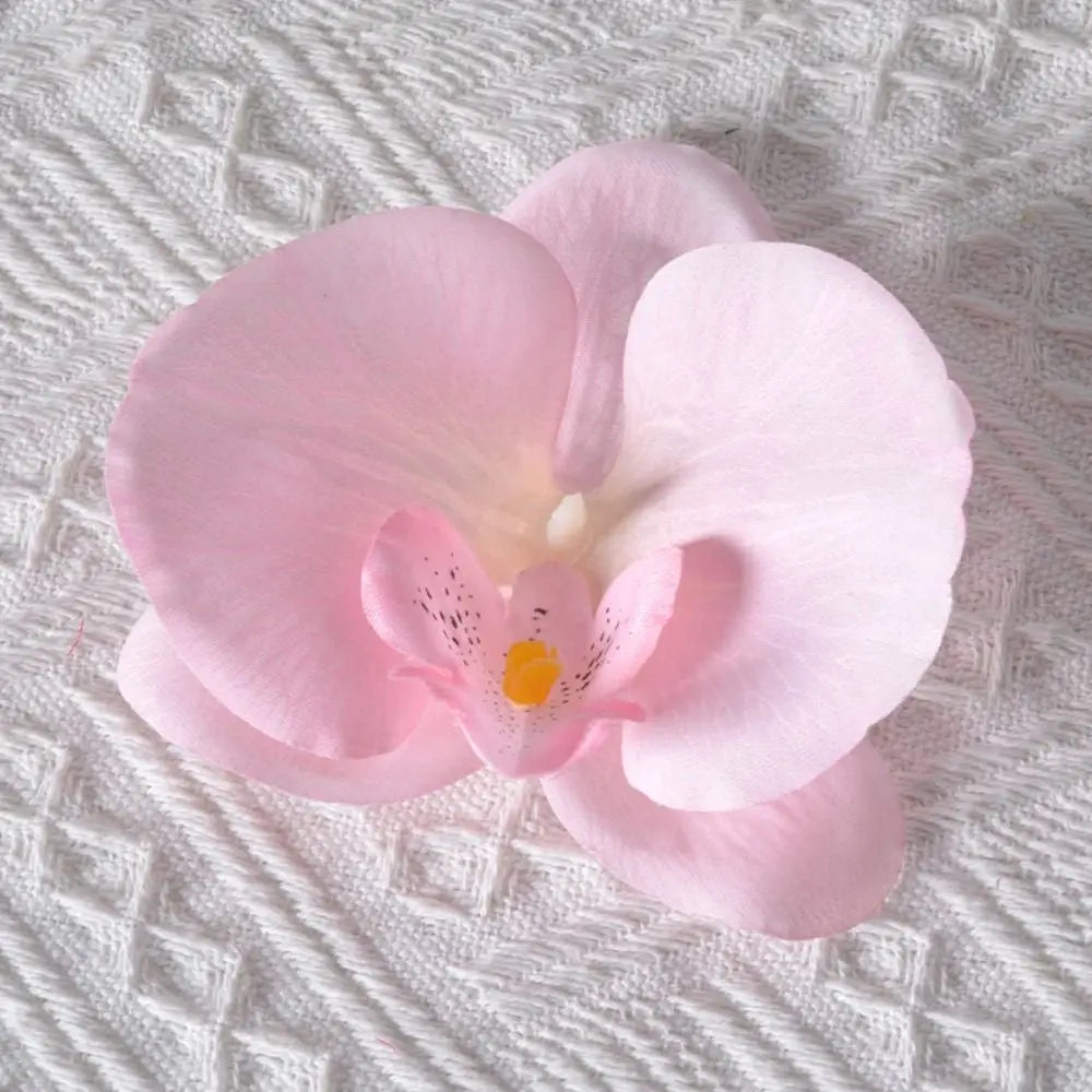 Cute Cloth Flower Hair Clip Pearl Korean Style Orchid Flower Hairpin Female Hair Accessories Duckbill Clip Girl Hair Clip Summer