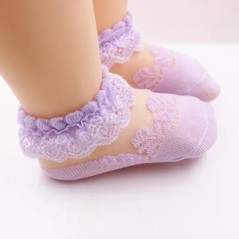 Summer Baby Girl Socks Ruffle Sock for Little Girl Kids Lace Flower Princess Mesh Socks Toddler Socks