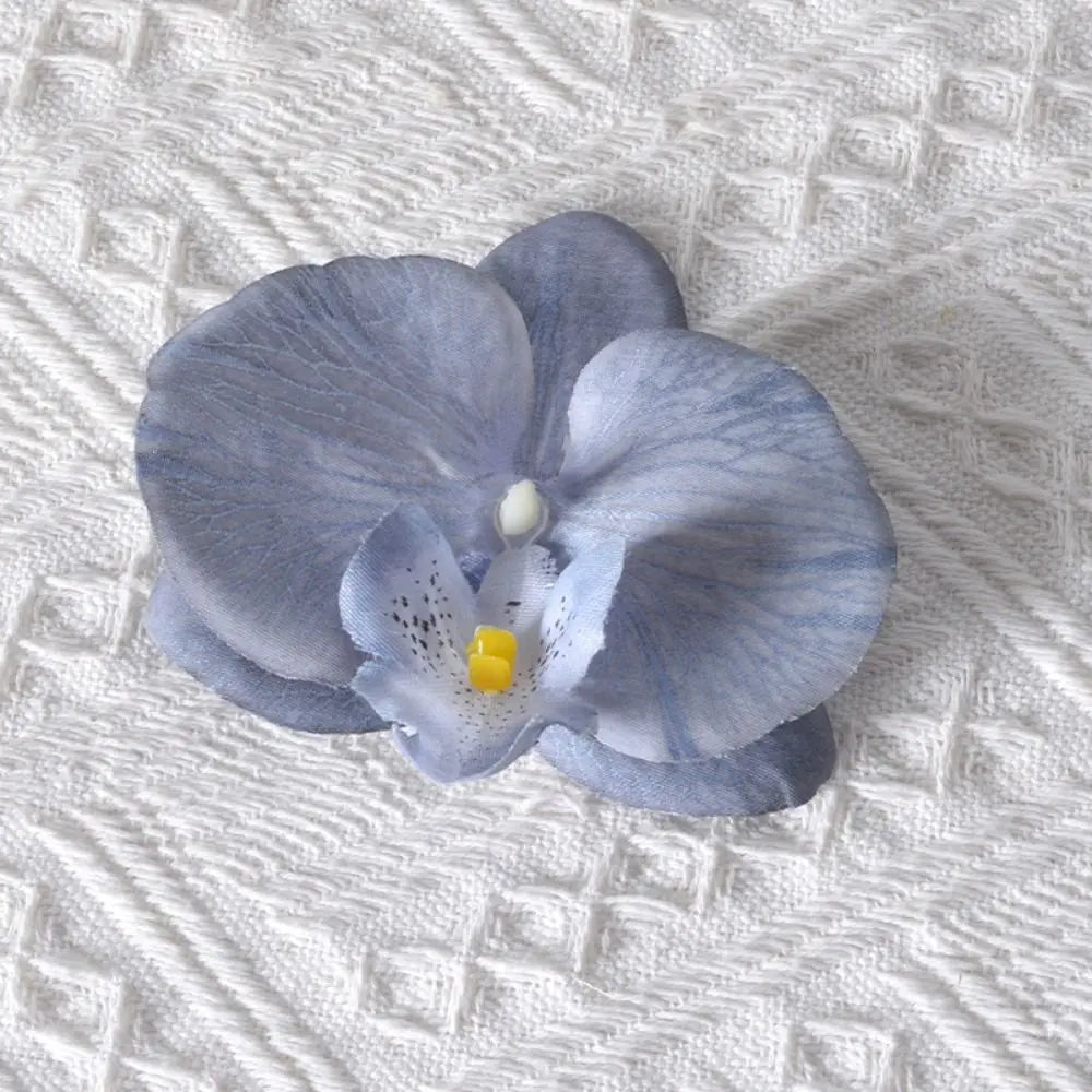 Cute Cloth Flower Hair Clip Pearl Korean Style Orchid Flower Hairpin Female Hair Accessories Duckbill Clip Girl Hair Clip Summer