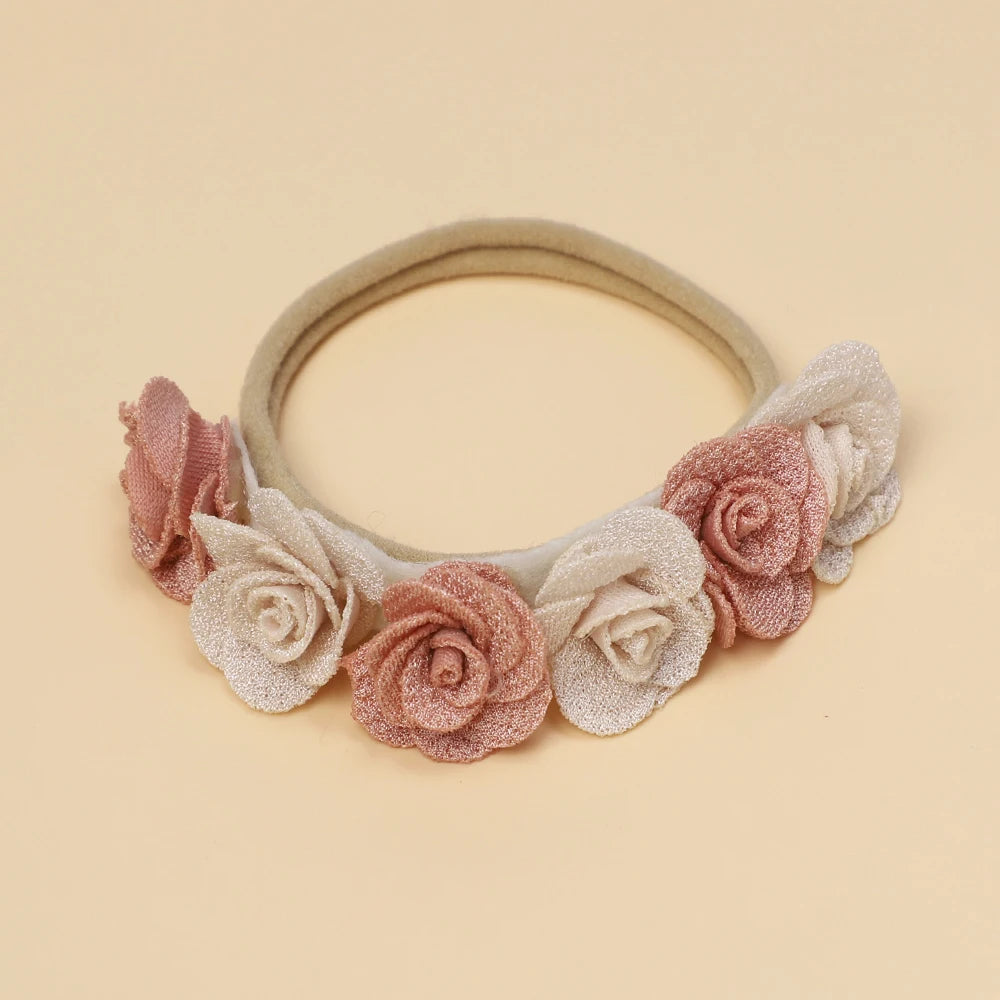 Cute Flower Baby Girl Headband Elastic Nylon Hair Band for Newborn Toddler Headwear Soft Kids Turban Baby Hair Accessories Girls