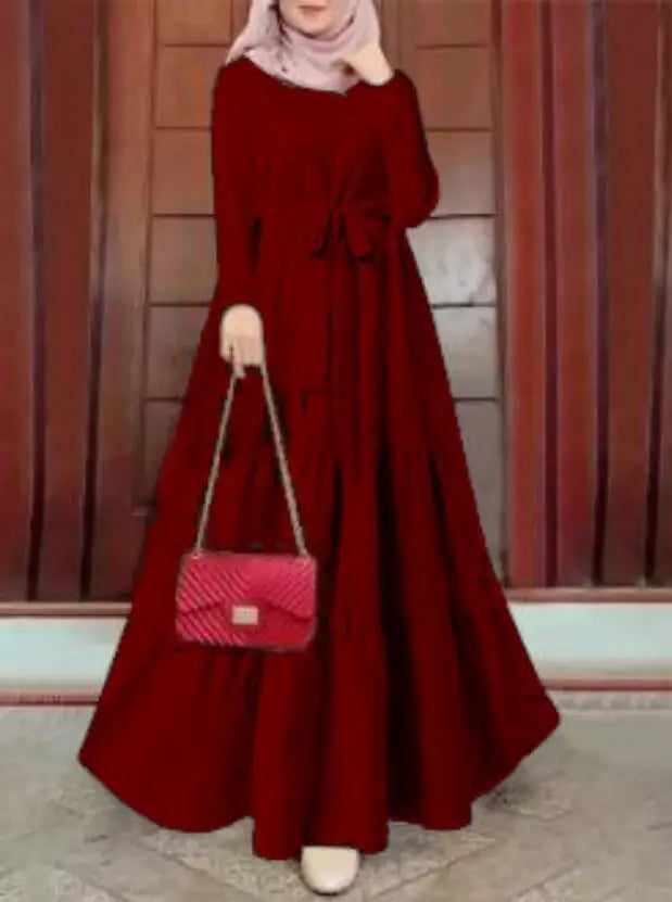 Eid Muslim Abaya for Women Print Dresses Jalabiya Sashes Kaftan Morocco Ramadan Abayas Arab Long Robe Islam Dubai Vestidos