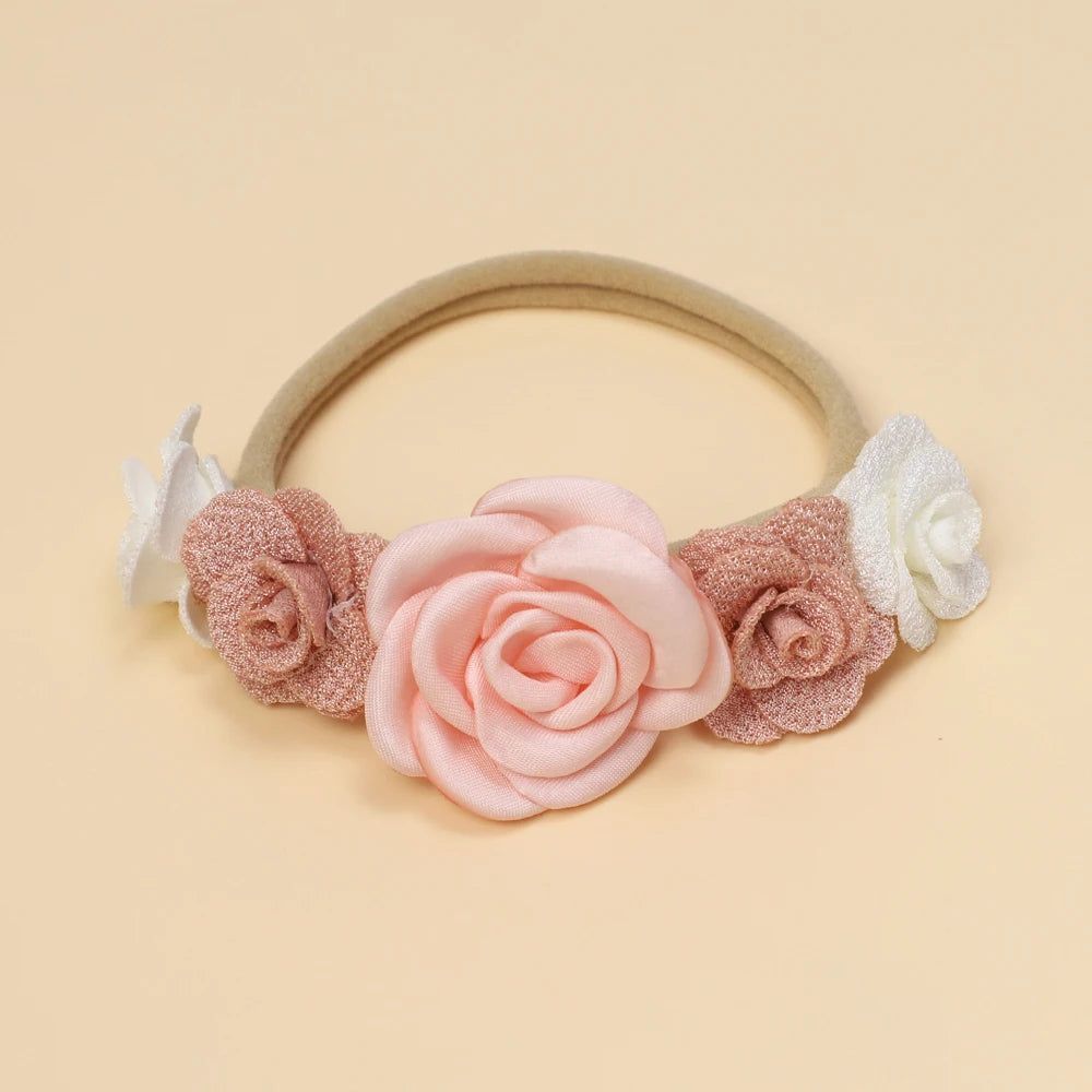Cute Flower Baby Girl Headband Elastic Nylon Hair Band for Newborn Toddler Headwear Soft Kids Turban Baby Hair Accessories Girls