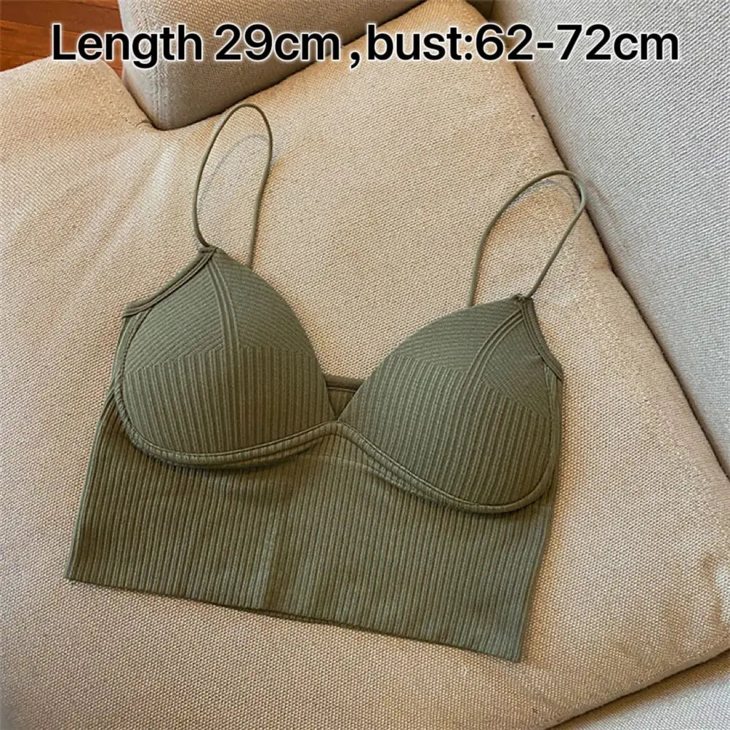 Crop Top Women Sexy Sleeveless Tops Fashion Female Underwear Lady's Camisole Girl Basic T-shirt Vest Lingerie Bras Tube Tops Hot