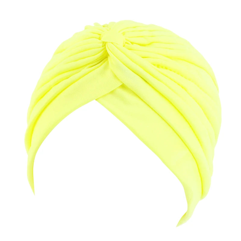 New Knotted Ruffle Turban Ladies Soft Headscarf Casual Streetwear Female Muslim Hijab Indian Hats Cancer Chemo Cap Turbante